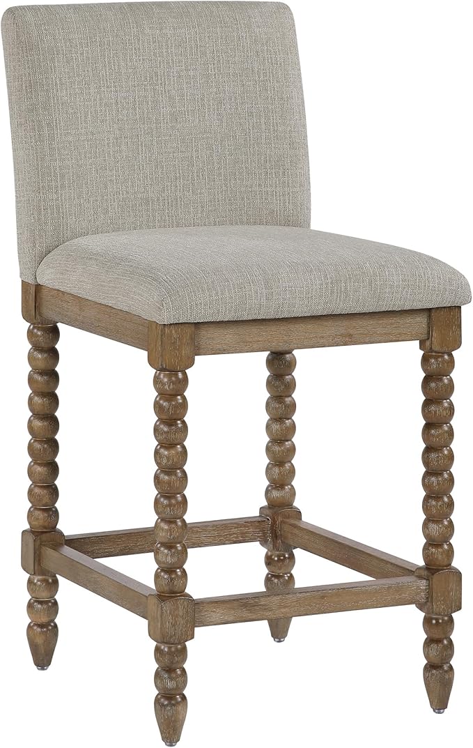 DUHOME Spindle Counter Stool with Padded Spring Seat,Wooden Bar Stools Farmhouse 26 Inch Counter Height Stools Chairs with Spindle Back for Kitchen Island