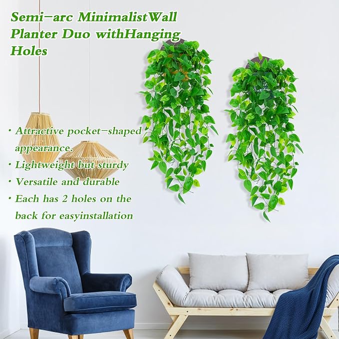 Hanging Plants Artificial Decor,4PCS 13FT Faux Ivy Vine with Planters Wall Fake Hanging Plants in Pots,Silk Greenery Faux Vines for Home Bedroom Living Aesthetic Patio Indoor Outdoor Decor