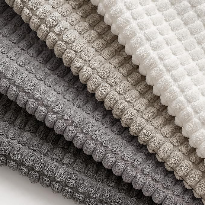 MIULEE Timeless Neutral Pillow Covers 16x16 Inch Set of 4 Mid Century Modern Grey Throw Pillows Rustic Corduroy Couch Pillowcases Nordic Home Decor for Sofa Living Room Bed