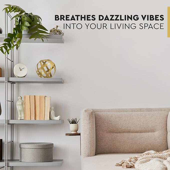 Everydecor Metal Decorative Sphere for Home Decor - Decorative Balls for Shelves, Centerpiece Bowls, Bookshelf - Decoration Orbs Accents for Living Room, Bedroom - Distressed Gold Shelf Spheres