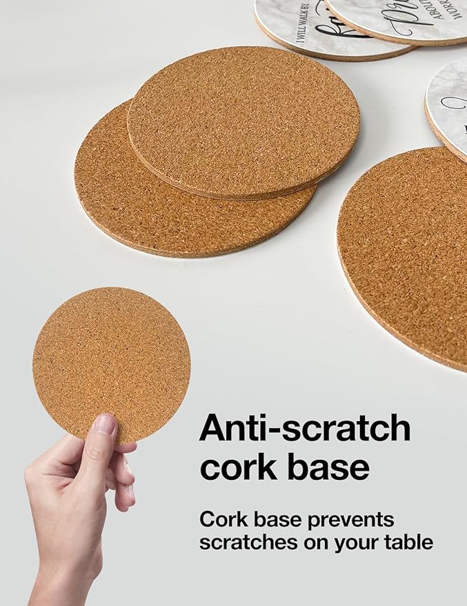 Funny Golden Girls Coasters for Drinks Set of 6 with Holder, Cork Coasters for Coffee Table, Golden Girls Gifts for Women Fans Housewarming Gifts