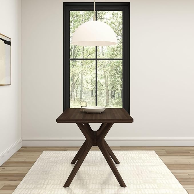 Plank+Beam Verso Rectangular Dining Table, 48 Inch Solid Wood Kitchen & Dining Room Table, Minimalist Table for Dining Room, Modern Dinner Table, Walnut