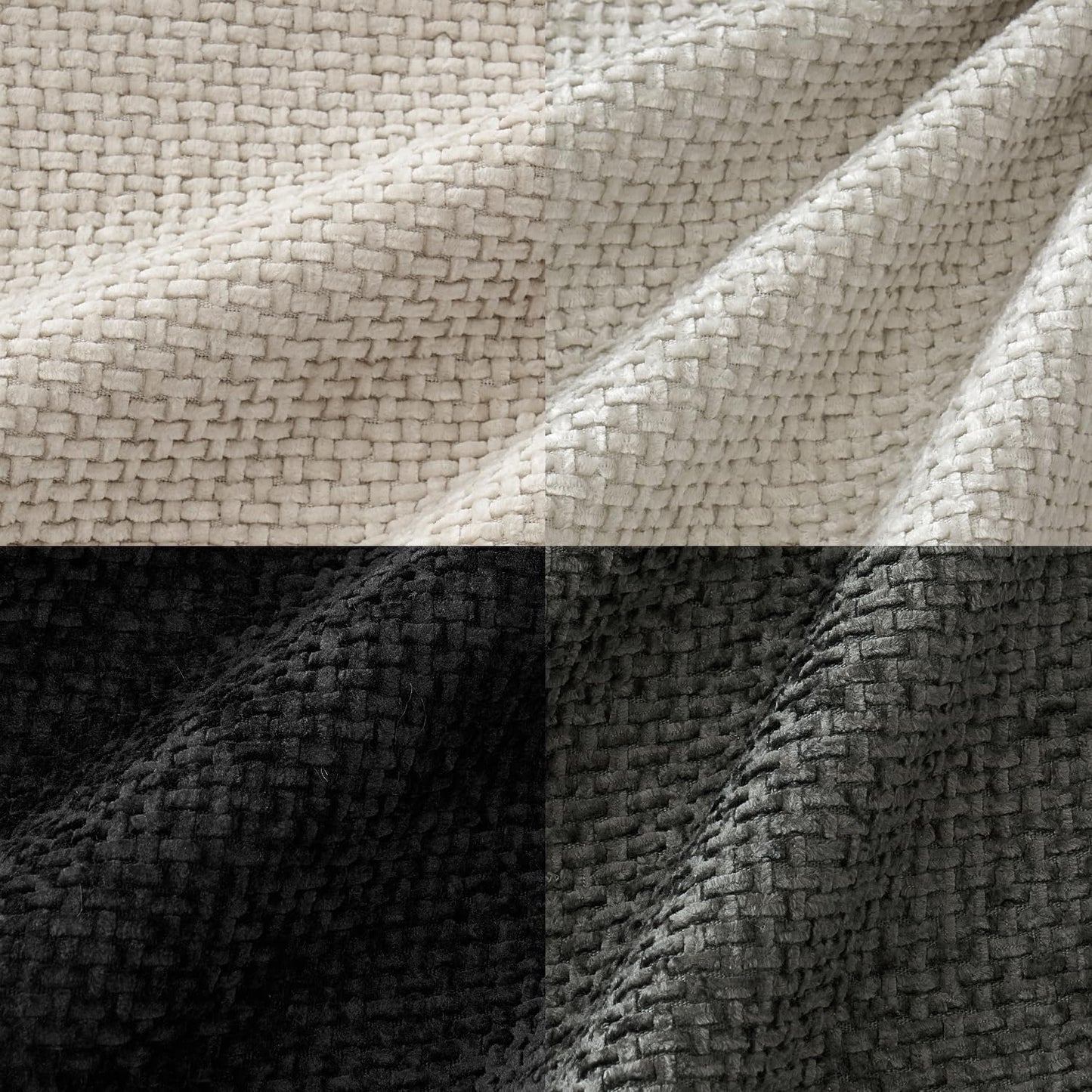 MIULEE Pack of 4 Halloween Couch Throw Pillow Covers 20x20 Inch Neutral Cream/Grey Soft Decorative Chenille Pillow Covers Farmhouse Accent Cushion Covers for Boho Home Decor Sofa Bedroom Living Room