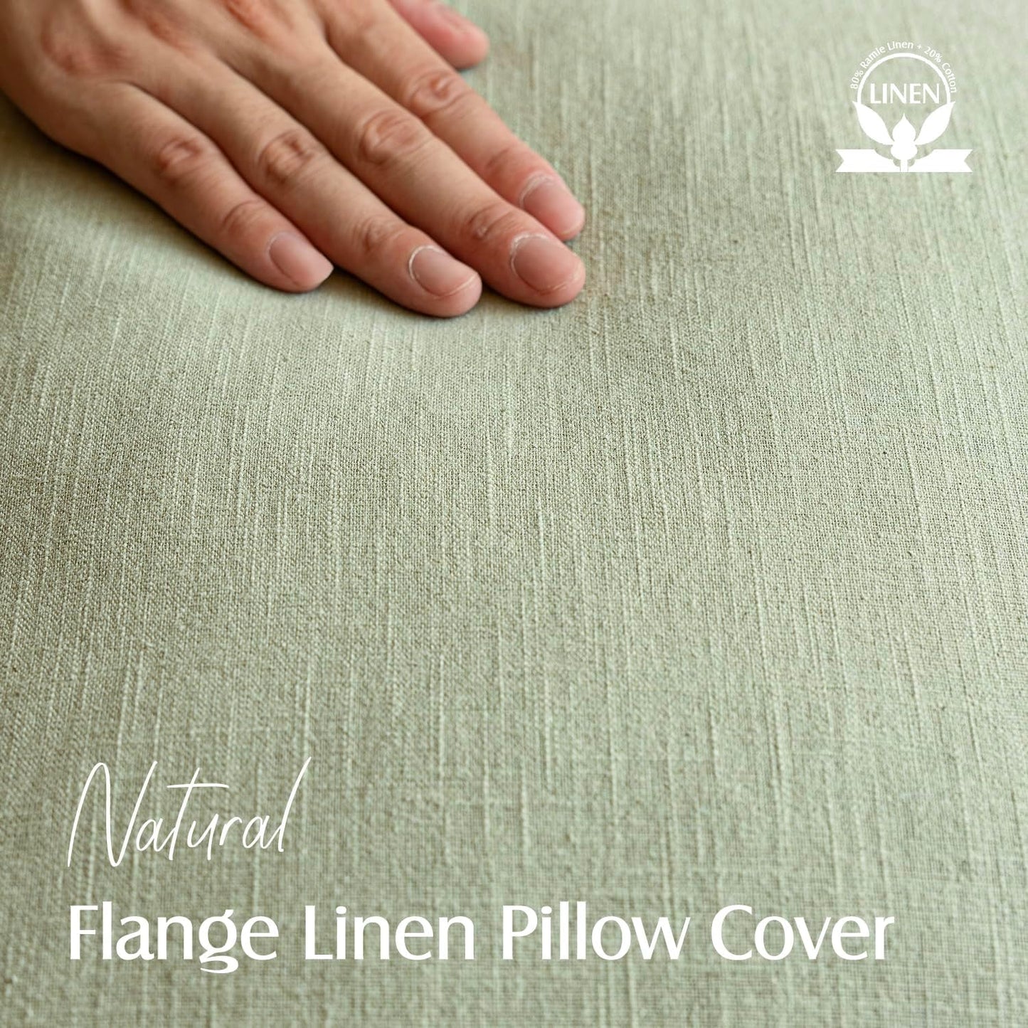 Foindtower Pack of 2, Decorative Linen Solid Throw Pillow Covers Soft Accent Cushion Case Boho Farmhouse Pillowcase for Chair Couch Sofa Bedroom Living Room Home Decor 24 x 24 Inch Light Sage Green