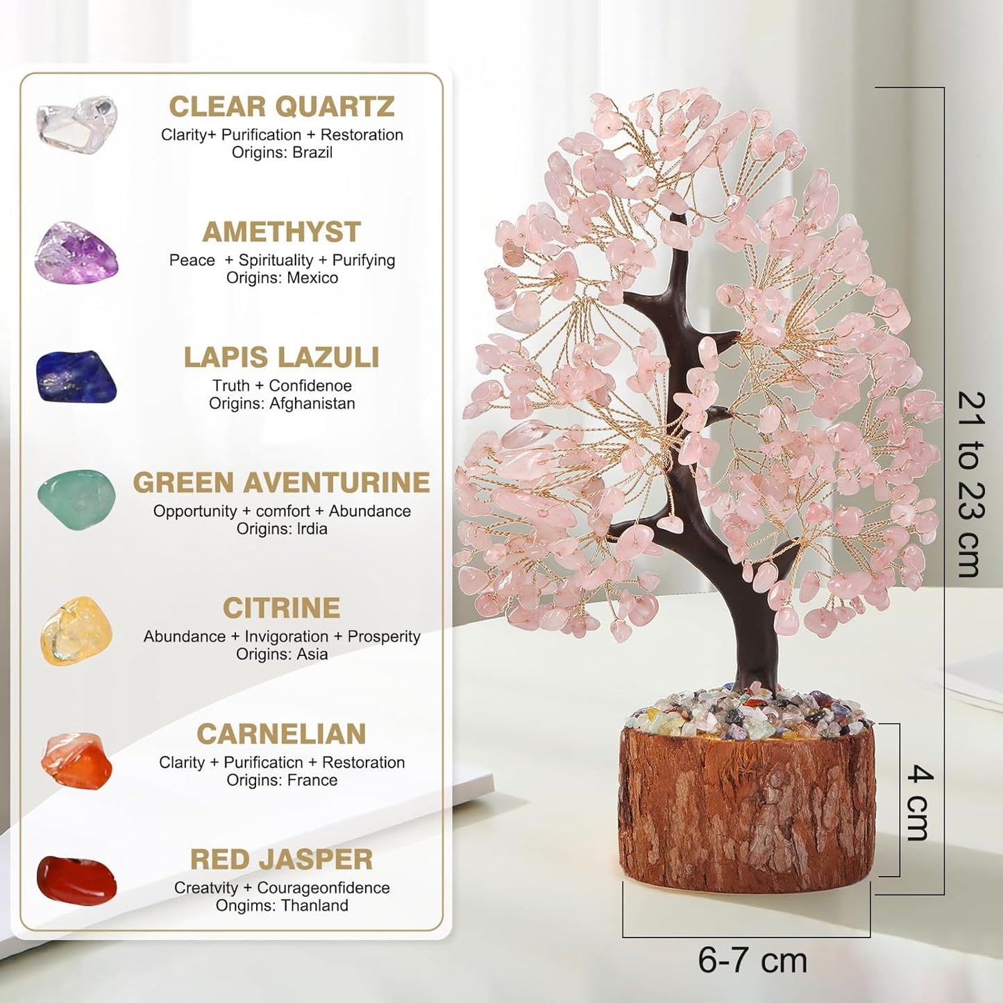Chakra Crystal Tree of Life,Birthday Gifts for Women,Fengshui Money Tree,Crystal Bonsai,Spiritual Meditation Gifts for Positive Energy Decoration