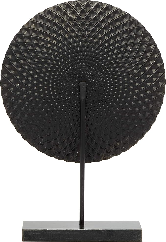 Deco 79 Metal Geometric Decorative Sculpture Home Decor Statue with Black Base, Accent Figurine 14" x 3" x 20", Gray