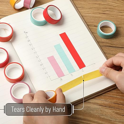 Mr. Pen- Washi Tape Set, 10 Rolls, Summer Design, Decorative Tape, Washi Tapes, Scrapbook Tape, Scrapbook Washi Tape for Journaling, Craft Tape, Washy Tape, Washy-Tape, Cute Washi Tape Pack