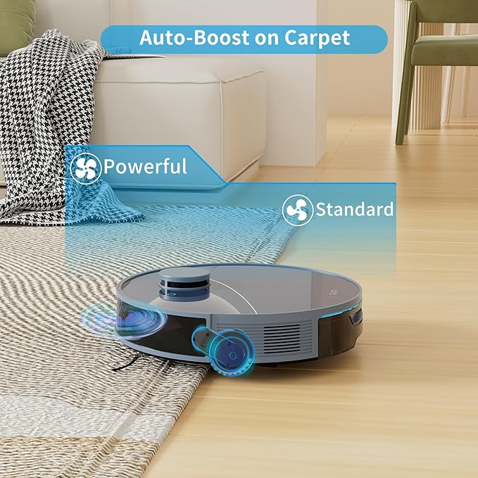 OKP Life Robot Vacuum and Mop Combo, LiDAR Navigation, 4000Pa Suction, No-Go Zone, 200Mins Runtime, Smart Mapping Robotic Vacuum, Wi-Fi/App/Alexa Control, Ideal for Pet Hair, Hard Floor and Carpet