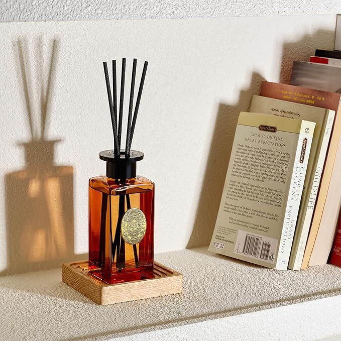 M&SENSE 6.3 oz Large Reed Diffuser Set | Orange Goji Scent Oil Diffuser with Sticks | Hotel Collection Non-Toxic Essential Oil |for Bedroom Bathroom Living Room