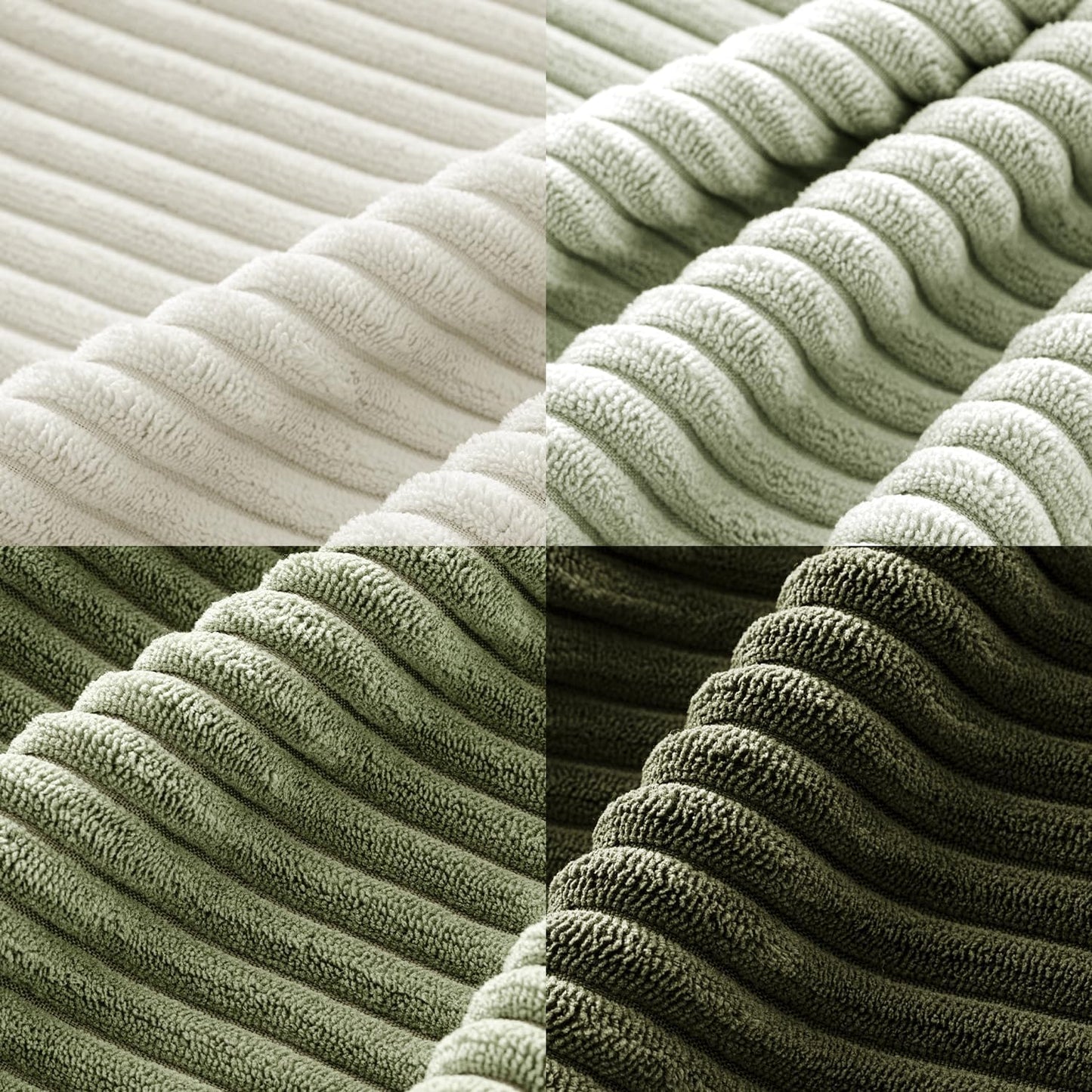 MIULEE Christmas Decorative Throw Pillow Covers Set of 4 Summer Light Green Gradient Natural Earthy Modern Classic Soft Corduroy Cushion Covers for Sofa Couch Bed Living Room Home Decor 18x18 Inch