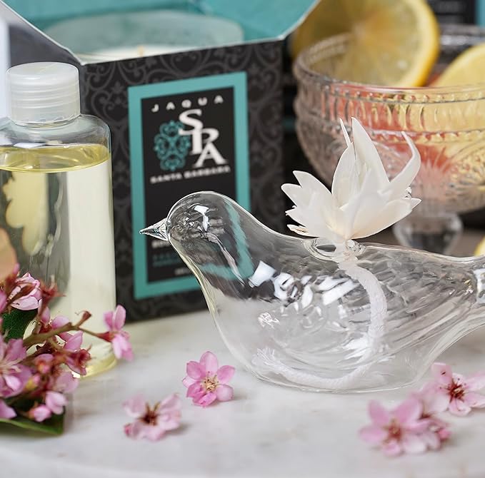 Reed Diffuser for Home – Pacific Pomelo Citrus Scent, Bird-Shaped Hand-Blown Glass Bottle, Long-Lasting Aromatherapy Room Fragrance, Giftable Decorative Diffuser, 5 oz by Jaqua