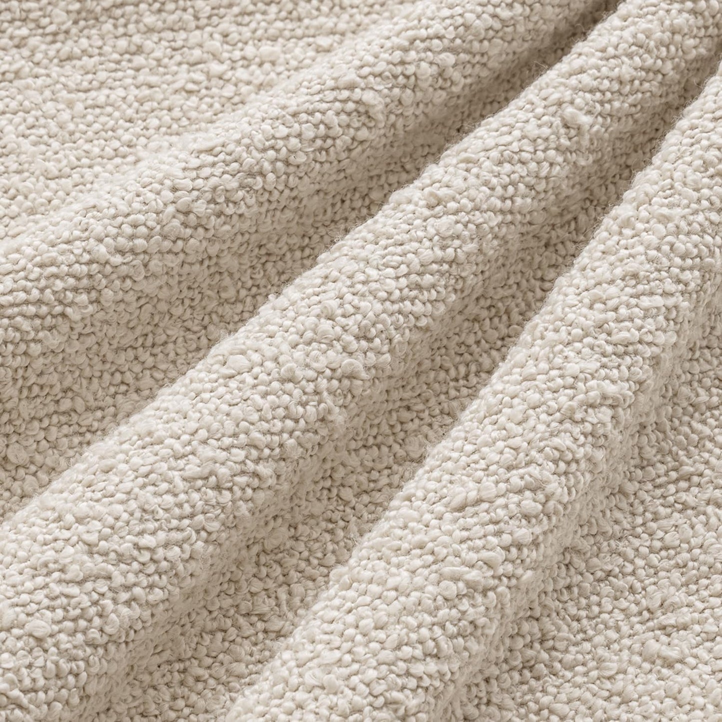 MIULEE Pack of 4 Decorative Textured Boucle Throw Pillow Covers 18x18 Inch Beige Accent Solid Pillow Cases Soft Couch Cushion Covers for Modern Farmhouse Boho Chair Sofa Bed Livingroom Home Decor