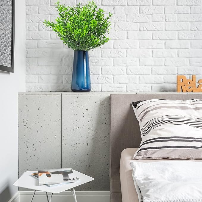 Ouddy Decor 6 Bundles Artificial Greenery Stems Mixed Fake Plastic Plants Eucalyptus Rosemary Faux Magnolia for Outdoor Indoor Garden Home Window Box Decor