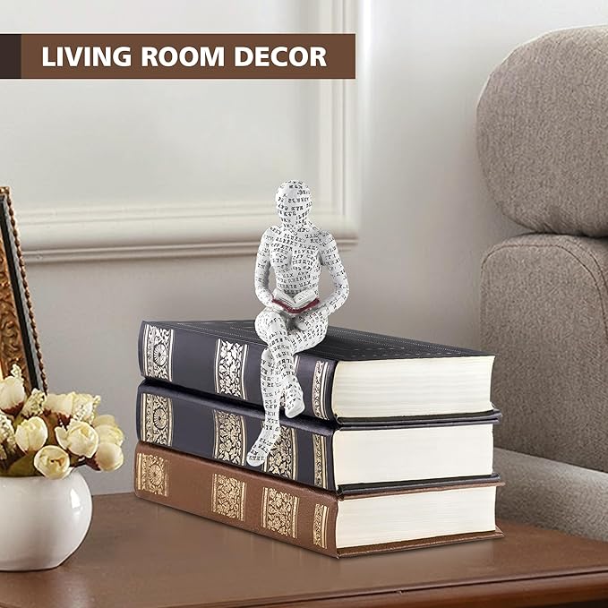 GRAPMKTG Home Decor Pulp Reading Women Thinker Statue Aesthetic Sculpture Room Decor Modern Abstract Decoration on Shelf Table Desk for Living Room Office Bedroom E