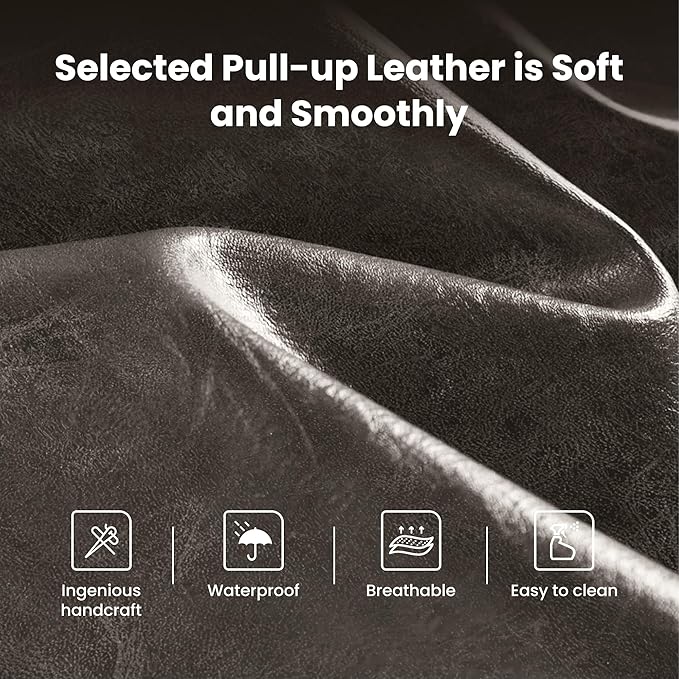 PHI VILLA Bar Stools Set of 2 - Thick Cushion Bar Chairs Metal Steel Frame Base with Footrest, Counter Height 24'' Bar stools