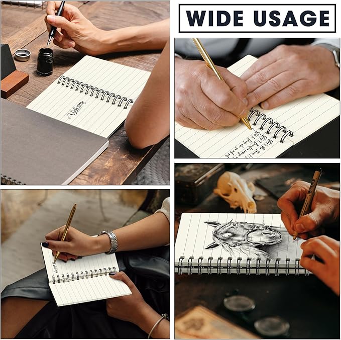 Jutom 200 Pcs Small Spiral Notebooks Memo Pads 3x5 Bulk Small Pocket Notebooks Mini Notepads with Lined Pages Mini Journals for Office Back to School Work Writing Supplies, 120 Pages (Black)