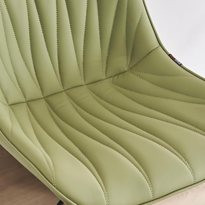 YOUNIKE Bar Stools Set of 2 for Kitchen Island, Grass Green Faux Leather Padded Counter Height Stools, Adjustable Swivel Barstools with Back, Modern Tall Stools with 300LBS Support