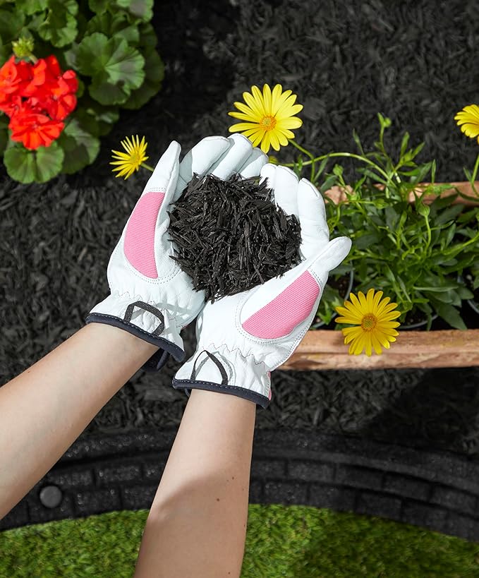 Rubberific Premium Shredded Rubber Mulch for Gardens, Lawns, and Landscaping | Long Lasting Color | Looks Like Natural Wood Mulch (37.5 CU. FT. - 675 LBS, Black)