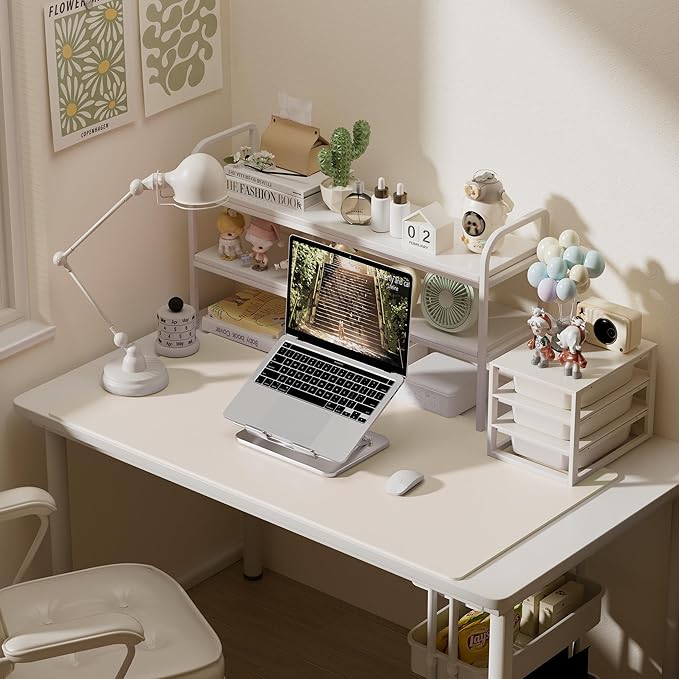 Aothia Faux Leather Desk Mat – Large Mouse Pad, Non-Slip PU Leather Blotter, Waterproof Writing Surface for Office and Home (Eggshell, 47.2" x 23.6")