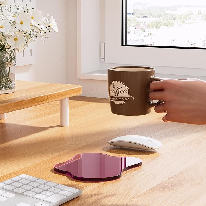 Acrylic Coaster for Desk, Clear Bar Drink Coaster, Clear Cloud Shape Coffee Cup Coaster, Perfect for Tabletop Protection and Accessories Display.