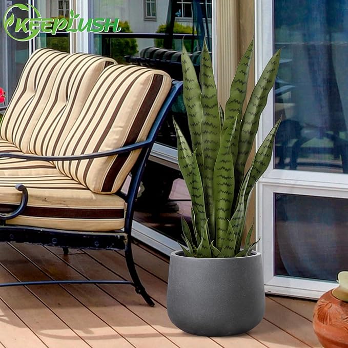 Artificial Snake Plant – 28in Faux Sansevieria Plants, Fake Floor Plant for Indoor Outdoor, Front Porch Patio Home Office Decor, Mother-in-Law’s Tongue, Green 1Pcs