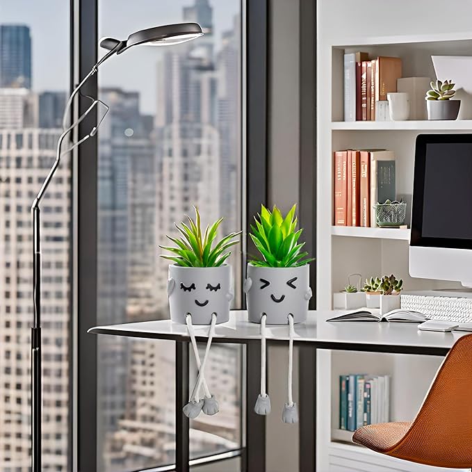 Lifelike Artificial Succulent Plants with Creative Pots, Realistic Faux Greenery for Home, Office, Bathroom, Bedroom, Kitchen, and Desk Decor, Long-Lasting Maintenance-Free Decor Home Office