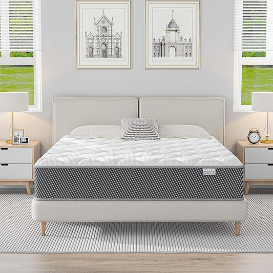 12 Inch Queen Mattress in a Box, Hybrid Memory Foam Queen Size Mattresses with Pocket Spring for Motion Isolation, Comfort Sleep & Pressure Relief, CertiPUR-US, Medium Firm 80"x60"x12"
