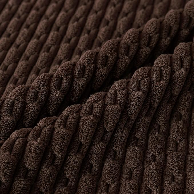 Set of 4 Dark Brown Decorative Throw Pillow Covers 24x24 Inch Corduroy Pillow Covers for Bed Couch Sofa Living Room Soft Square Cushion Cases