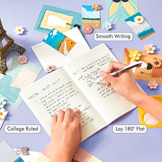 feela 36 Pack Soft Cover Journal Bulk, Lined Blank Travel Journal for Women Men Writing, Notebooks College Ruled for Work, Note Taking Notebook School Business Supplies, 8.2” x 5.5”, A5, Light Purple