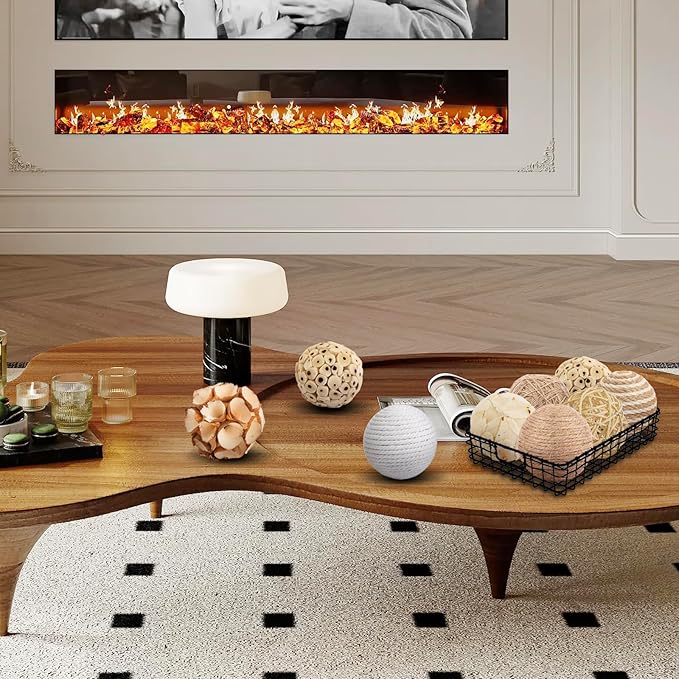 Set of 8 Decorative Balls for Bowls，2.36 inch Wicker Rattan Balls Decorative Orbs，vase fillers for centerpieces，Bowl fillers for Home Decor (8)