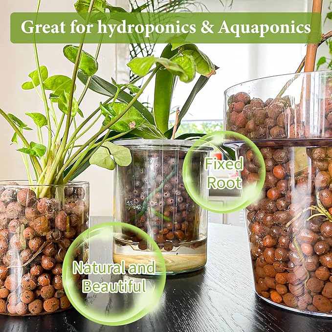 Legigo 19 LBS Organic Leca Clay Pebbles for Plants, 4mm-16mm 100% Natural Leca Balls for Indoor Plants, Hydroton Clay Pebbles for Plants Hydroponic Aquaponics Growing Orchid Drainage Terrarium