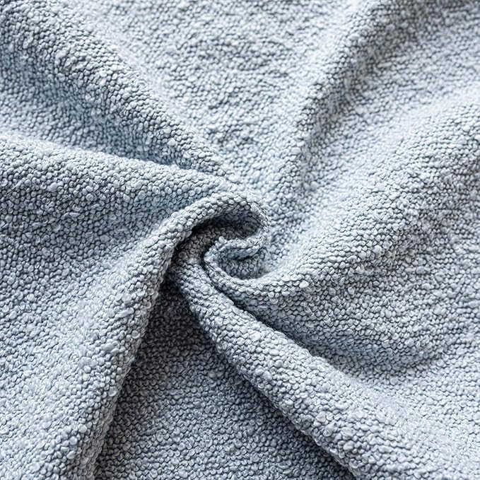 Foindtower Pack of 2 Modern Textured Boucle Throw Pillow Covers Accent Solid Decorative Pillow Cases Cozy Woven Couch Cushion Case for Chair Sofa Bed Living Room Home Decor, 20 x 20 Inch, Light Blue