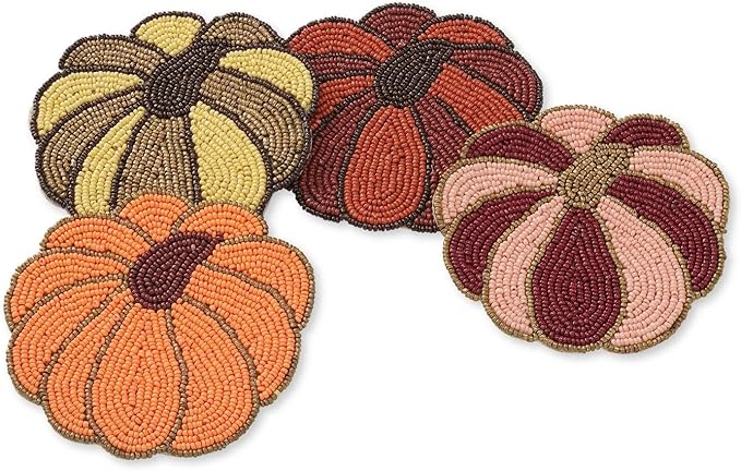 Folkulture Coasters Set of 4 | (4") Fall Coasters for Farmhouse Decor or Fall Table Decor | Boho Costers for Thanksgiving Decorations | Autumn Decor or Fall Stuff for Home | Rustic Bar Coaster Set