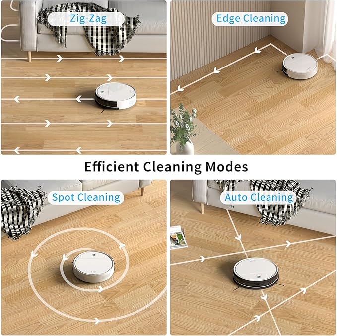 OKP K5 Robot Vacuum Cleaner, No Tangled Hair, Super Thin, 2500pa Suction, Cleaning Schedules, Self-Charging, Robotic Vacuums with Wi-Fi/App/Alexa Control, Ideal for Pet Hair Carpets Hard Floors