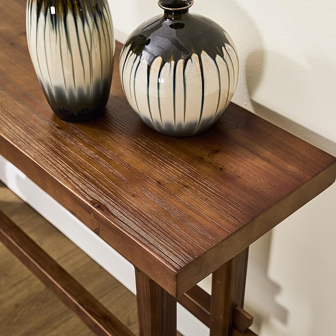 Narrow Entryway Table 59" Farmhouse Wood Long Skinny Console Table for Entryway Rustic Sofa Table for Living Room/Hallway/Reception/Bedroom, Walnut