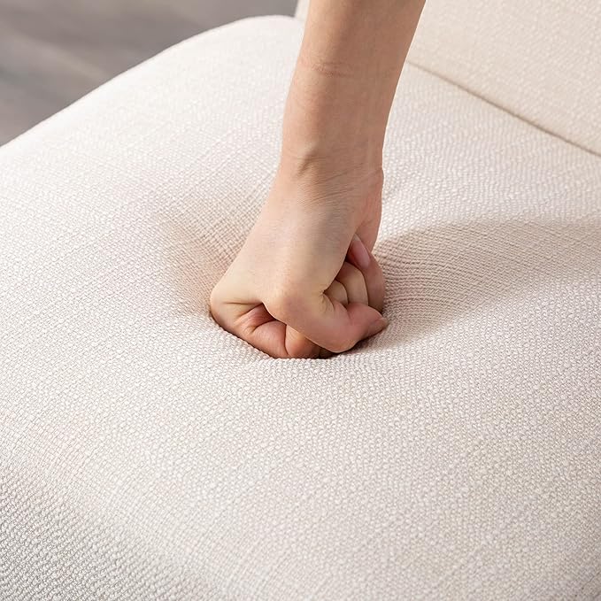 VESCASA Linen 31 inches Bar Height Bar Stools with Padded Back, Modern Upholstered Bar Stool Chairs with Black Metal Frame for Kitchen Island, Pub, Set of 2, Cream