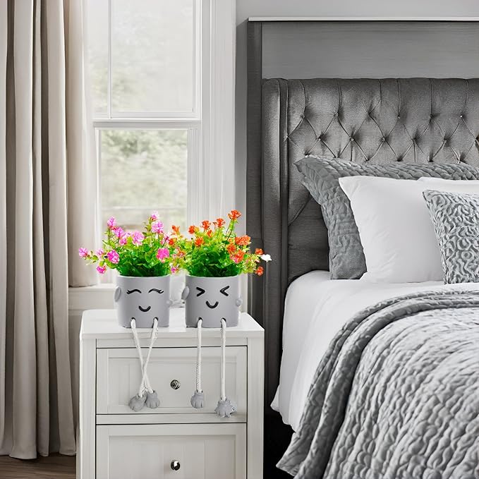 Lifelike Artificial Succulent Plants with Creative Pots, Realistic Faux Greenery for Home, Office, Bathroom, Bedroom, Kitchen, and Desk Decor, Long-Lasting Maintenance-Free DecorHome Office