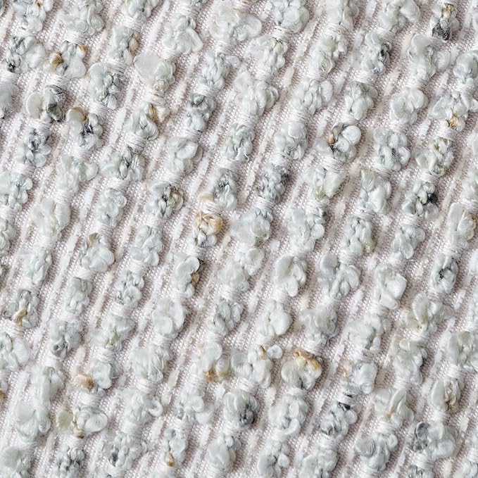 Striped Euro Sham Pillow Covers 26x26 Set of 2 Cream Grey Textured Boucle Chic Morden Boho Accent Farmhouse Square Decorative Couch Throw Pillow Covers for Home Decor Bed Sofa Living Room