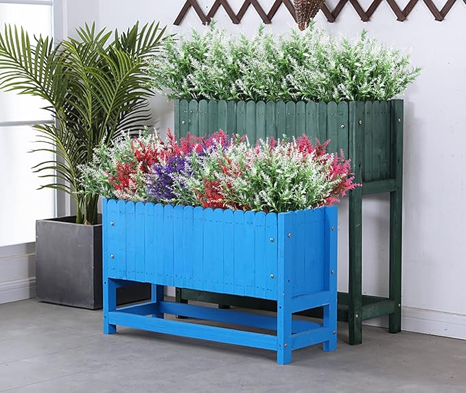 Outdoor Artificial Plant UV Resistant Fake Plants, Faux Plastic Greenery for Indoor Outside Hanging Plants Garden Porch Window Box Home Wedding Farmhouse Décor Outdoor Decorations for Patio (White)