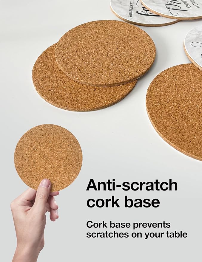 Funny Home Sweet Home Coasters for Drinks - Farmhouse Coffee Bar Coasters Set of 6 with Holder, Home Kitchen Decor Accessories, House Warming Gifts for Woman Coffee Lovers