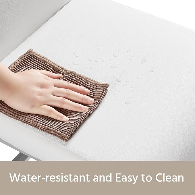 Yaheetech Dining Chairs Set of 4 Modern Faux Leather Upholstered Dining Room Chairs with High Back and Metal Chrome Legs for Kitchen/Living Room/Restaurant, White