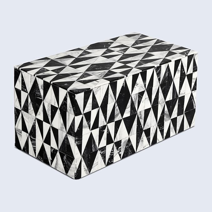 Handicrafts Home Modern Rectangular Decorative Box - Harlequin Pattern, 10x5x5 Inches