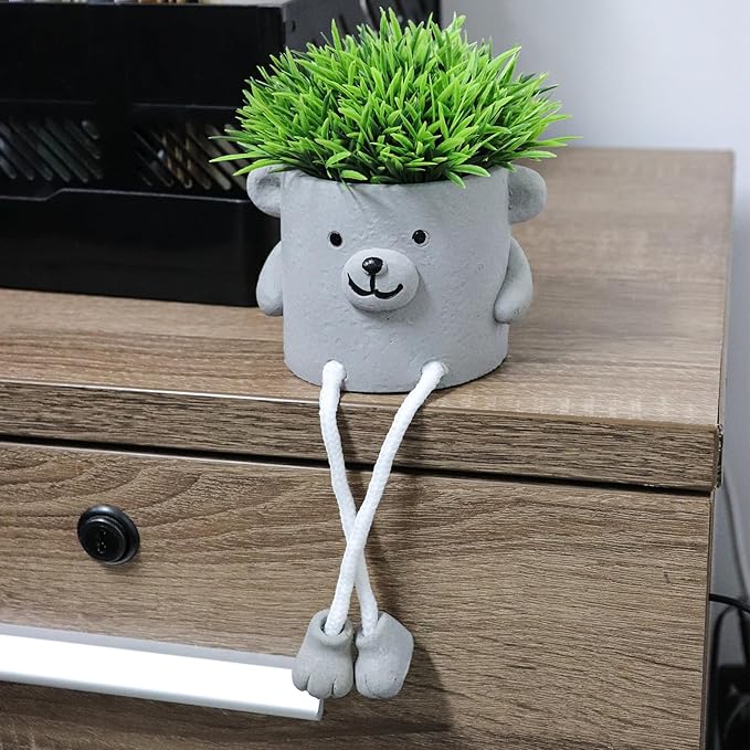 MAKHOT 2pcs Cute Artificial Succlent Plants with Pots, Fuax Plant Bathroom Decor-Office Desk Decorations for Women-Fake Plants Decorations for Work Office Shelf-Mini Potted Small Plant Home Decor