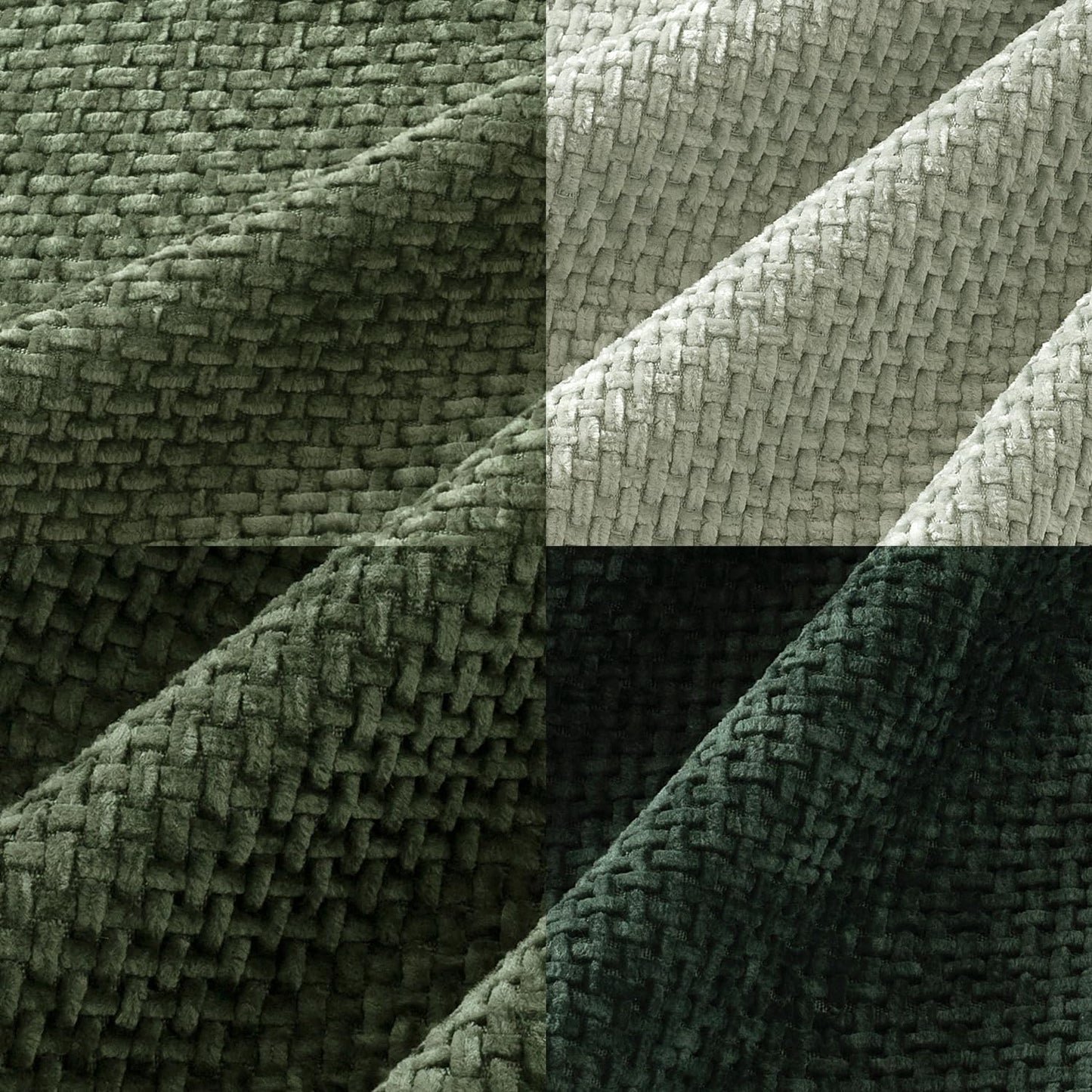 MIULEE Pack of 4 Christmas Couch Throw Pillow Covers 16x16 Inch Green Soft Decorative Chenille Pillow Covers Farmhouse Accent Cushion Covers for Boho Home Decor Sofa Bedroom Living Room