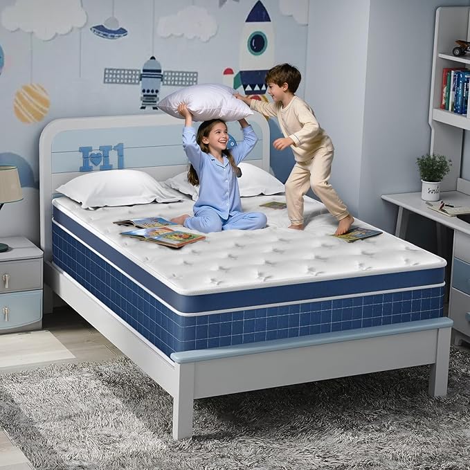 Twin Size Mattress in a Box 14 Inch Hybrid Mattress [Enhanced Stability], Medium Firm Feel with Memory Foam and Pocket Springs, Reinforced Edge Support