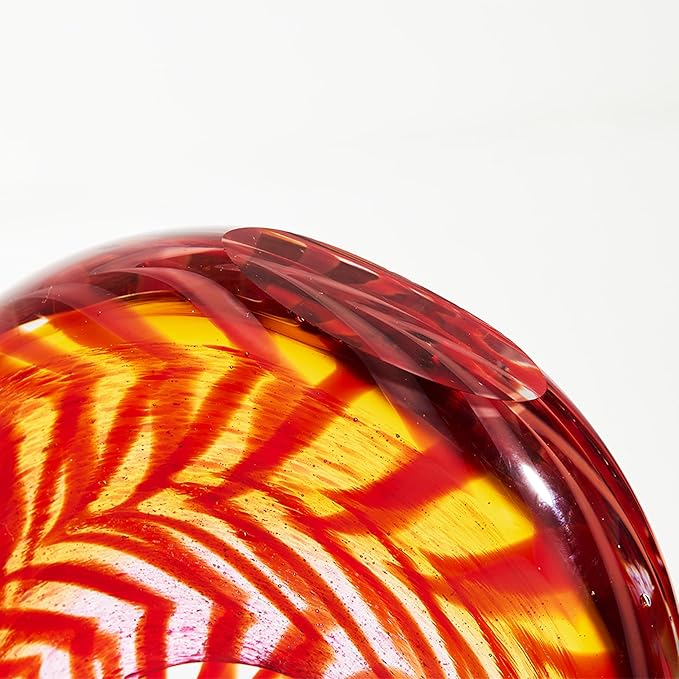 Luxury Lane Hand Blown Abstract Sun Conure Sommerso Art Glass Sculpture for Home Decor 12 inch Tall Centerpiece Table Decoration