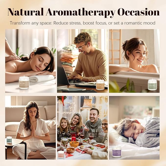 12 Pack Candles for Home Scented, Aromatherapy Candles Gifts Set for Women, Lavender, Vanilla, Rose,Eucalyptus Candle, 42OZ Natural Soy Wax Long Lasting Jar Candle, Birthday, Thanksgiving Day Present