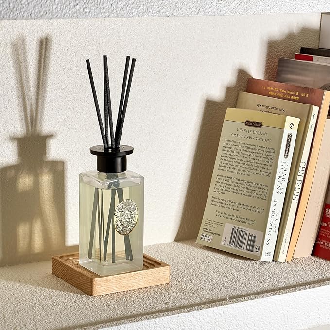 M&SENSE 6.8 oz Large Reed Diffuser Set | Creamy Vanilla Scent Oil Diffuser with Sticks | Hotel Collection Non-Toxic Essential Oil |for Bedroom Bathroom Living Room