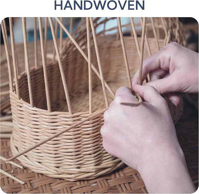 GRANNY SAYS Wicker Baskets for Shelves, Decorative Navy Baskets for Coastal Room Decor, Waterproof Basket Organizer, Wicker Storage Basket for Organizing, Beach Decor for Bedroom