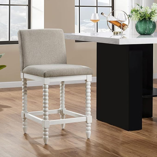 DUHOME Spindle Counter Stool with Padded Spring Seat,Wooden Bar Stools Farmhouse 26 Inch Counter Height Stools Chairs with Spindle Back for Kitchen Island
